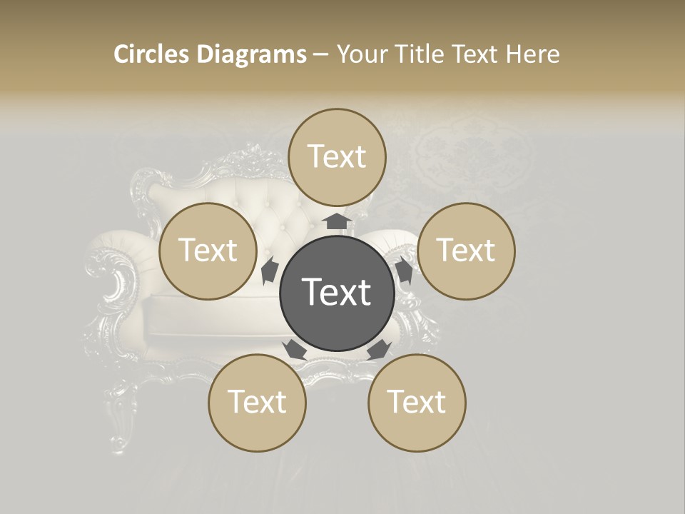 A White Chair Sitting On Top Of A Wooden Floor PowerPoint Template