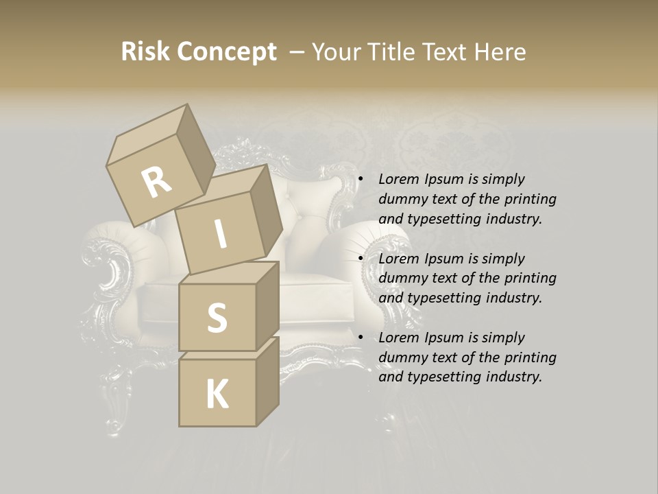 A White Chair Sitting On Top Of A Wooden Floor PowerPoint Template