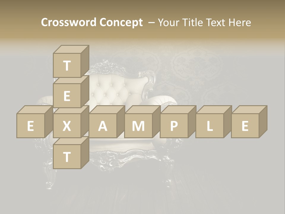 A White Chair Sitting On Top Of A Wooden Floor PowerPoint Template