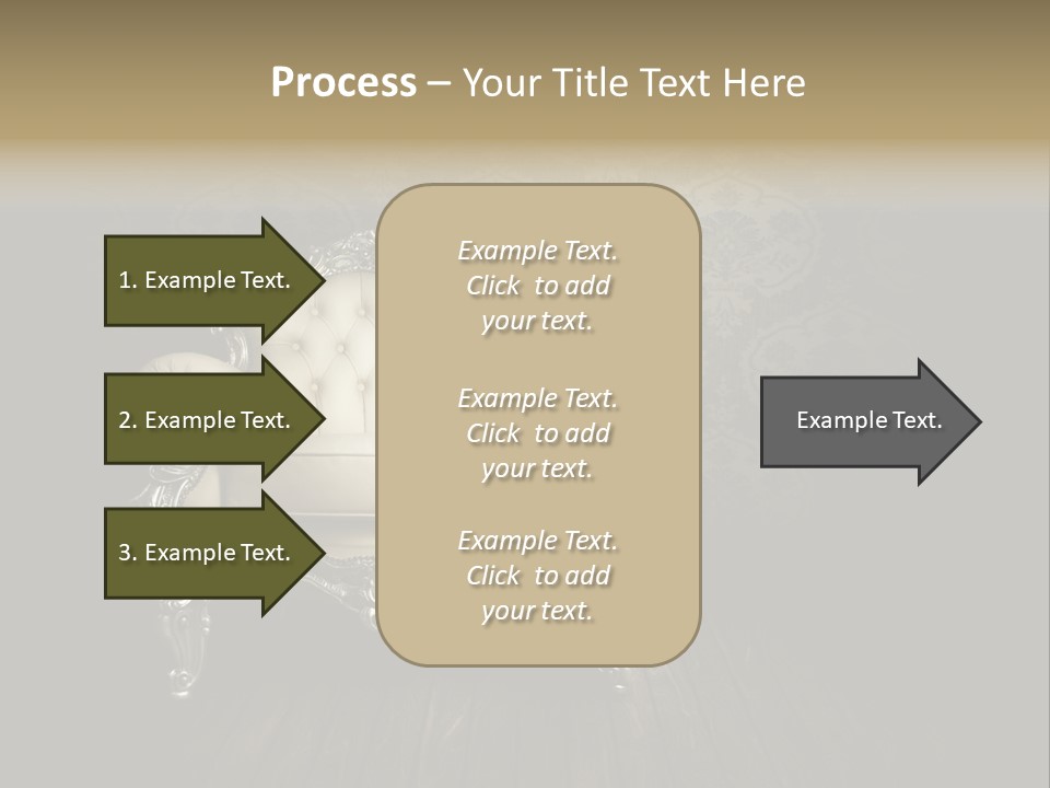 A White Chair Sitting On Top Of A Wooden Floor PowerPoint Template