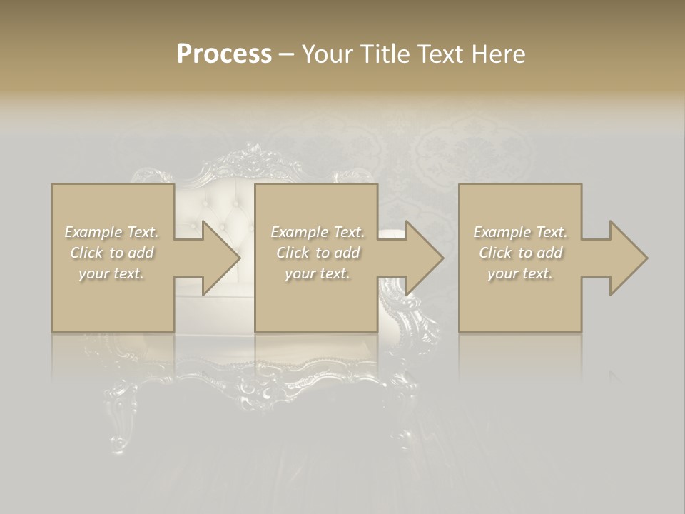 A White Chair Sitting On Top Of A Wooden Floor PowerPoint Template