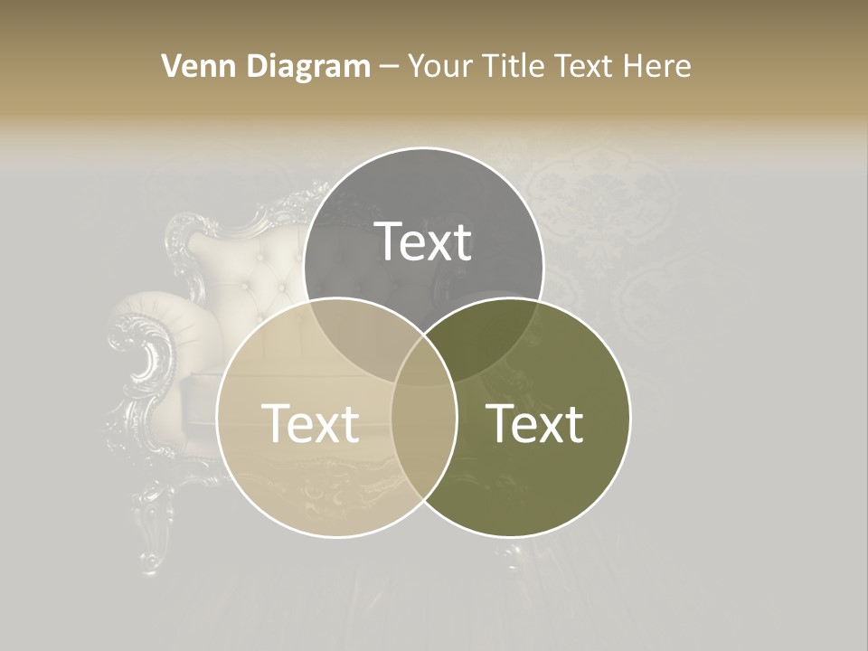 A White Chair Sitting On Top Of A Wooden Floor PowerPoint Template