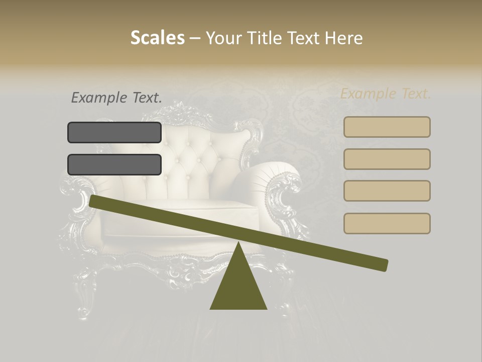 A White Chair Sitting On Top Of A Wooden Floor PowerPoint Template