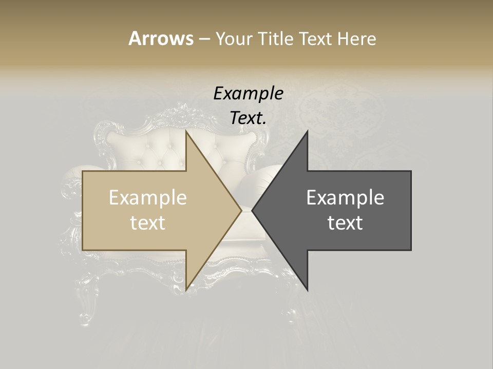 A White Chair Sitting On Top Of A Wooden Floor PowerPoint Template