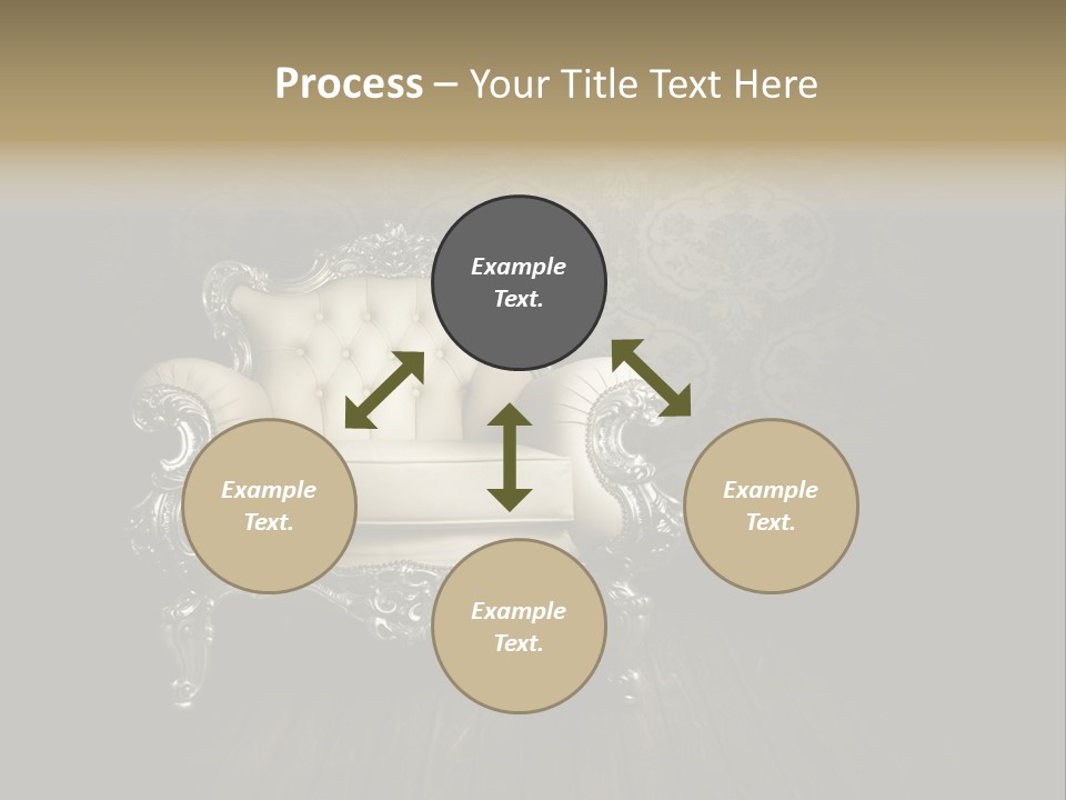 A White Chair Sitting On Top Of A Wooden Floor PowerPoint Template