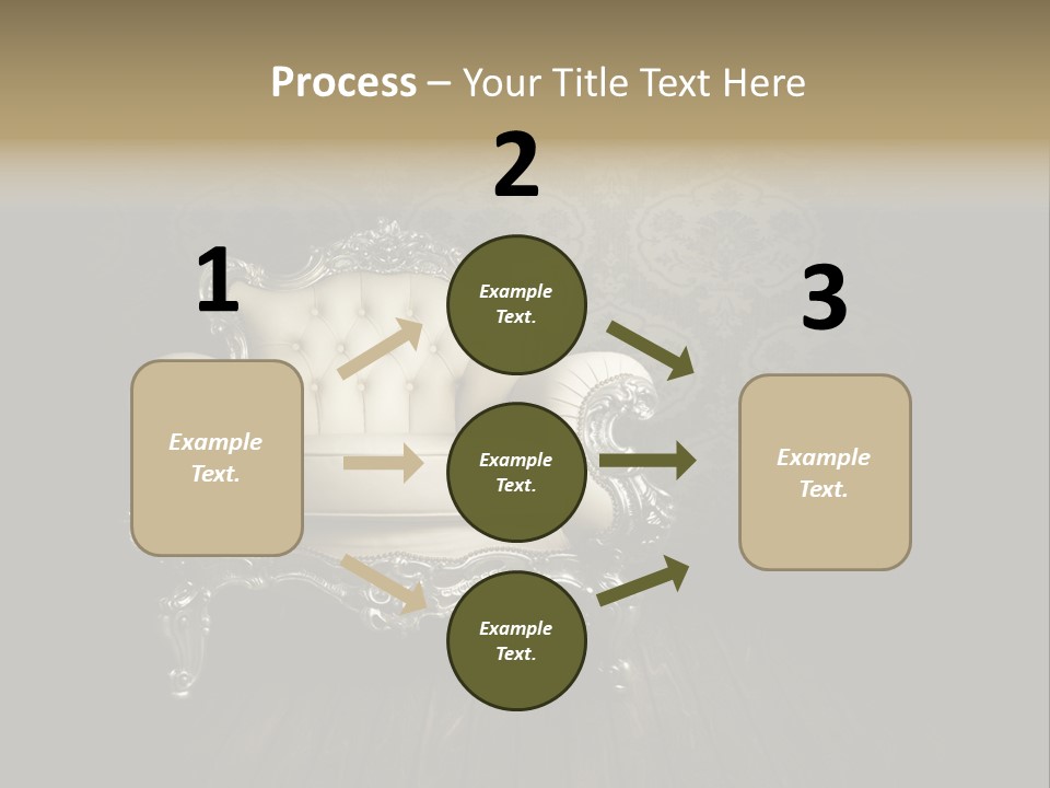 A White Chair Sitting On Top Of A Wooden Floor PowerPoint Template