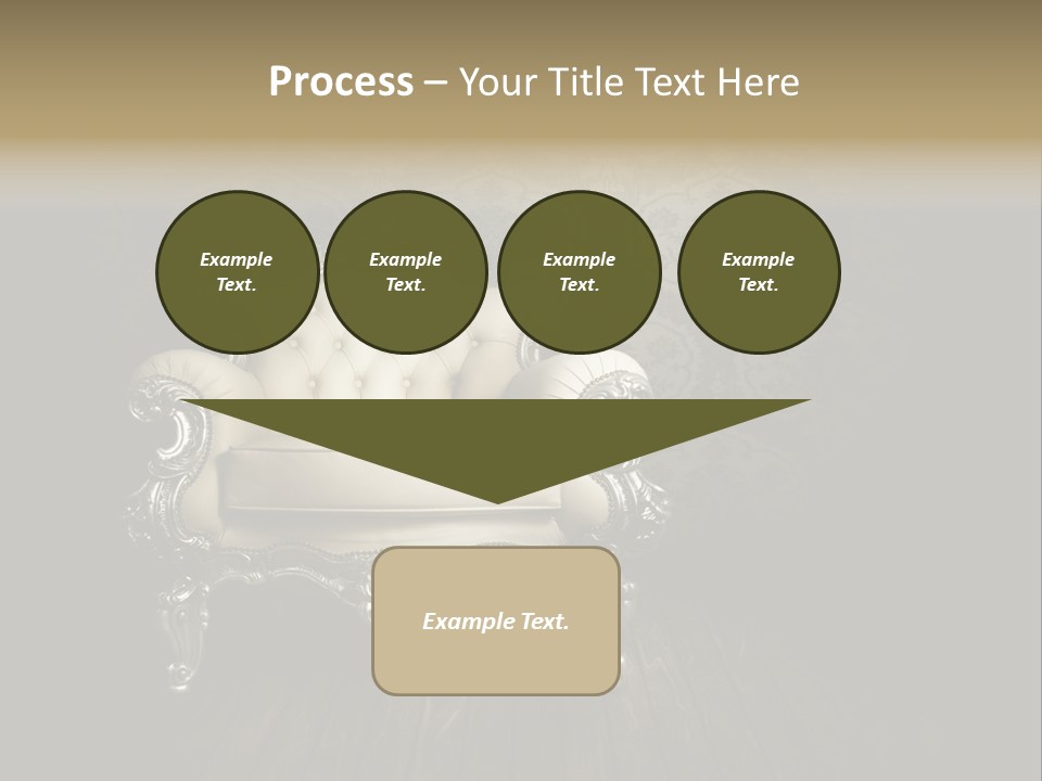 A White Chair Sitting On Top Of A Wooden Floor PowerPoint Template