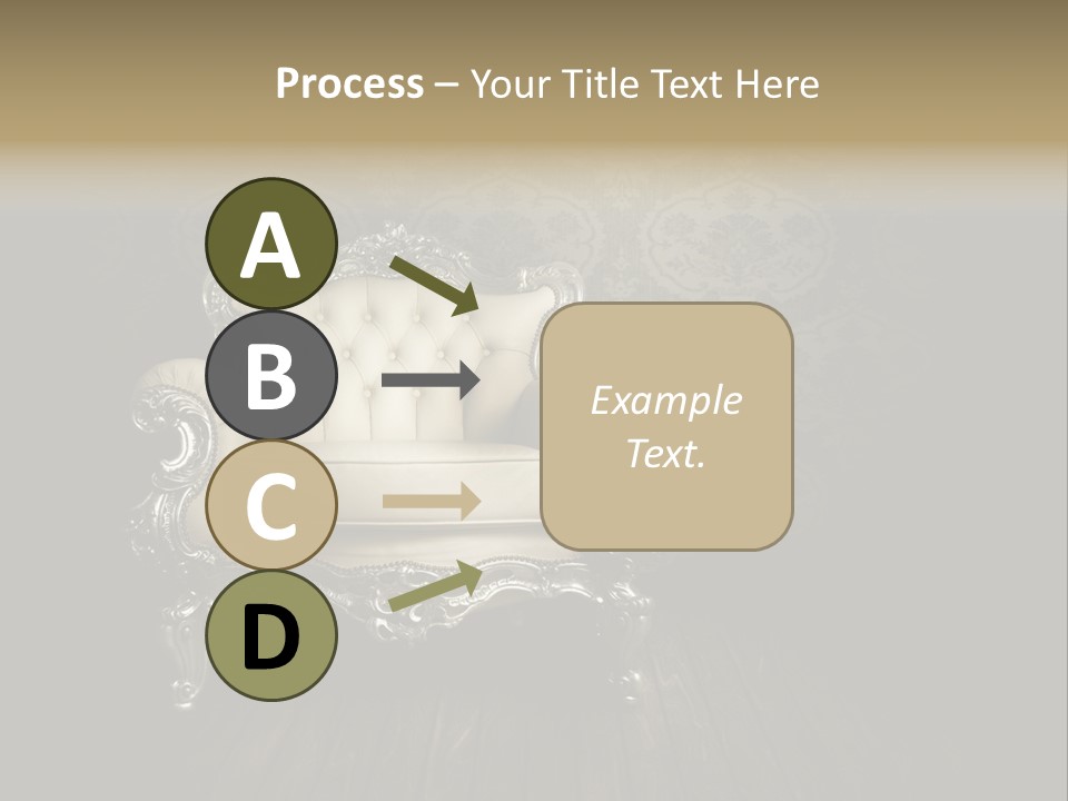 A White Chair Sitting On Top Of A Wooden Floor PowerPoint Template