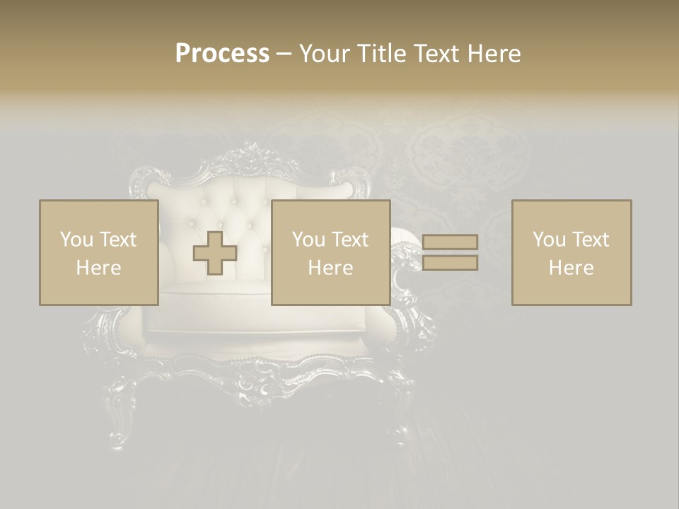 A White Chair Sitting On Top Of A Wooden Floor PowerPoint Template