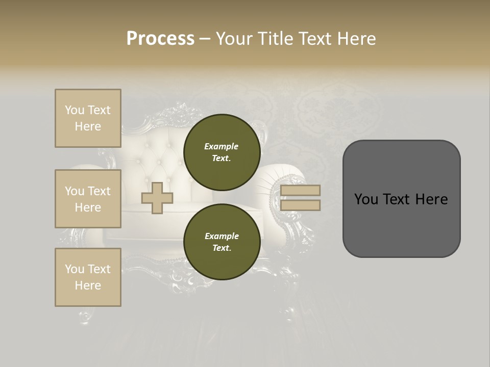 A White Chair Sitting On Top Of A Wooden Floor PowerPoint Template