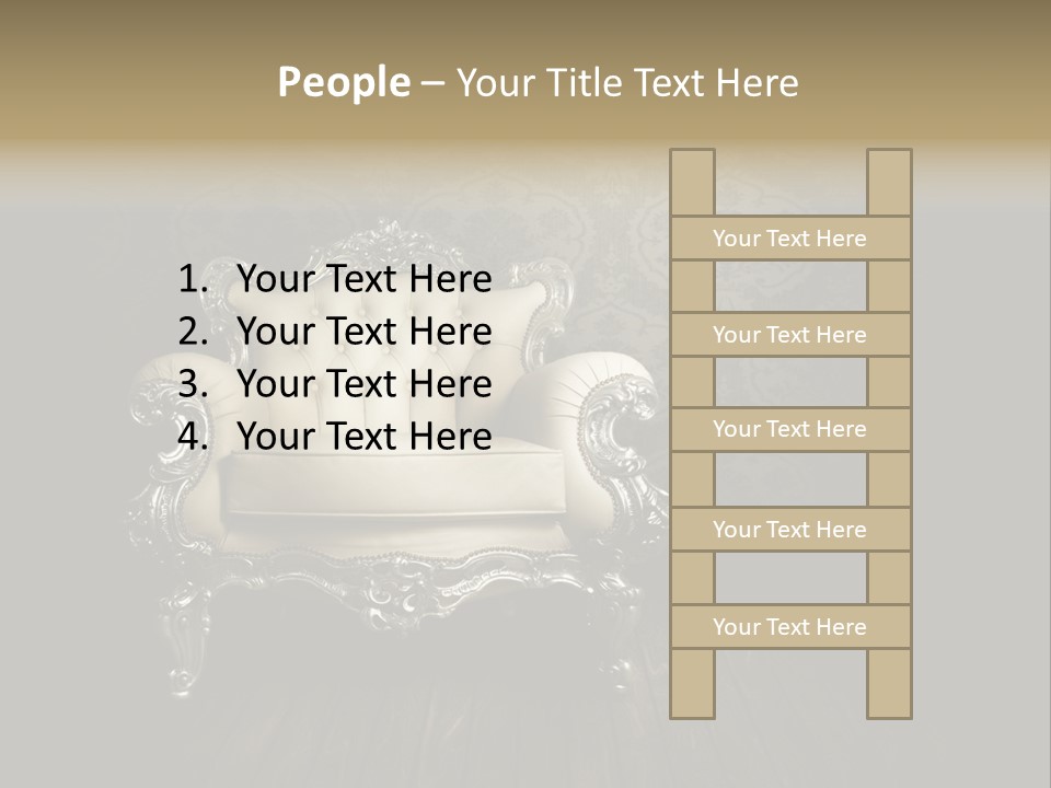 A White Chair Sitting On Top Of A Wooden Floor PowerPoint Template