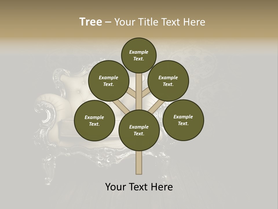 A White Chair Sitting On Top Of A Wooden Floor PowerPoint Template