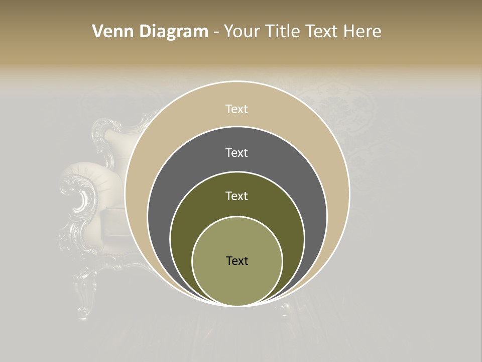 A White Chair Sitting On Top Of A Wooden Floor PowerPoint Template