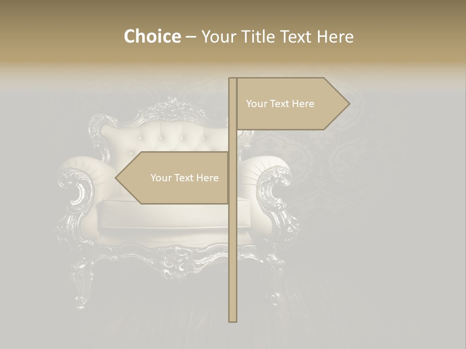 A White Chair Sitting On Top Of A Wooden Floor PowerPoint Template