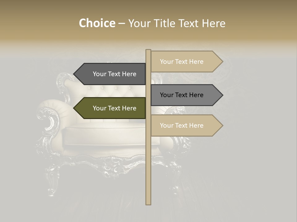 A White Chair Sitting On Top Of A Wooden Floor PowerPoint Template