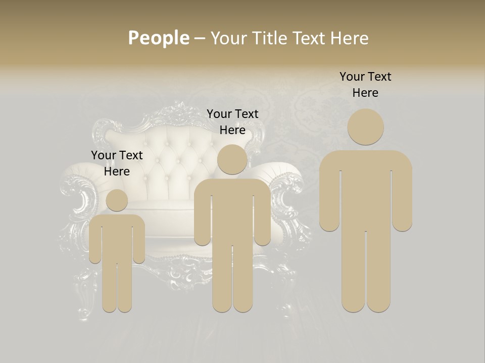 A White Chair Sitting On Top Of A Wooden Floor PowerPoint Template