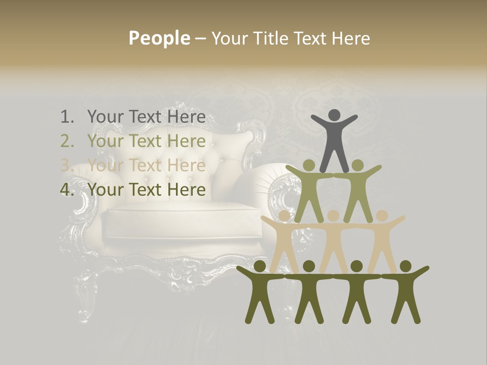 A White Chair Sitting On Top Of A Wooden Floor PowerPoint Template