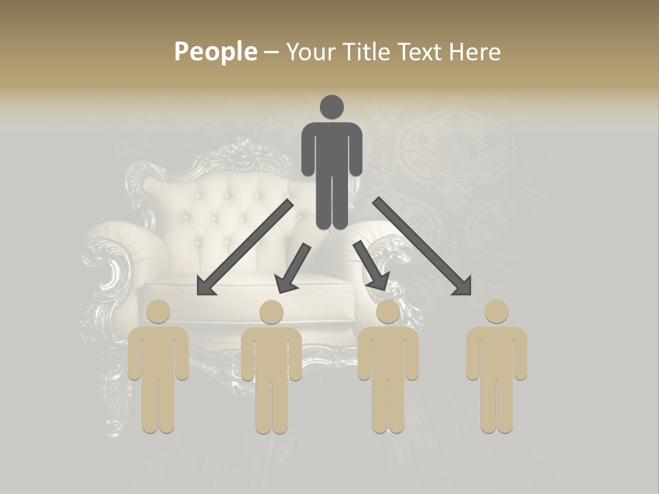 A White Chair Sitting On Top Of A Wooden Floor PowerPoint Template