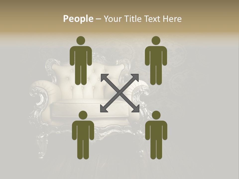 A White Chair Sitting On Top Of A Wooden Floor PowerPoint Template