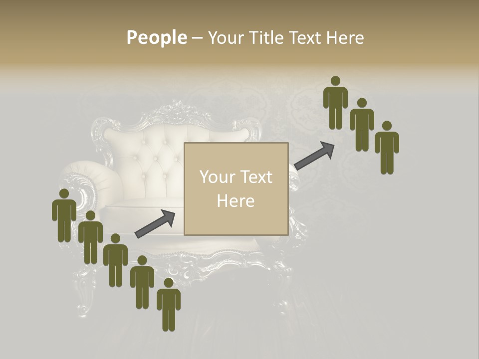 A White Chair Sitting On Top Of A Wooden Floor PowerPoint Template