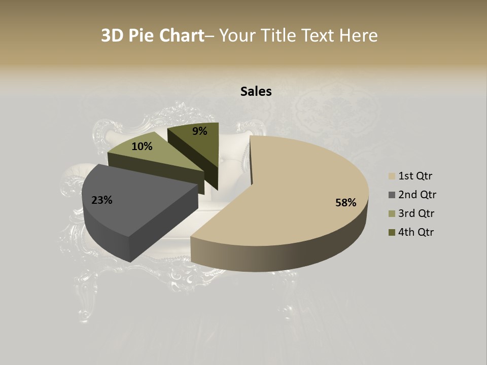 A White Chair Sitting On Top Of A Wooden Floor PowerPoint Template