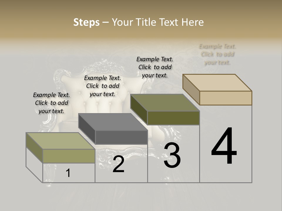 A White Chair Sitting On Top Of A Wooden Floor PowerPoint Template