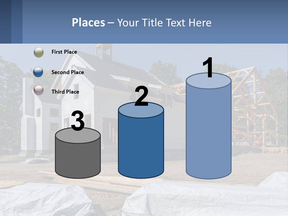 A House Under Construction With A Blue Sky In The Background PowerPoint Template