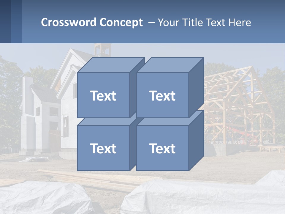 A House Under Construction With A Blue Sky In The Background PowerPoint Template