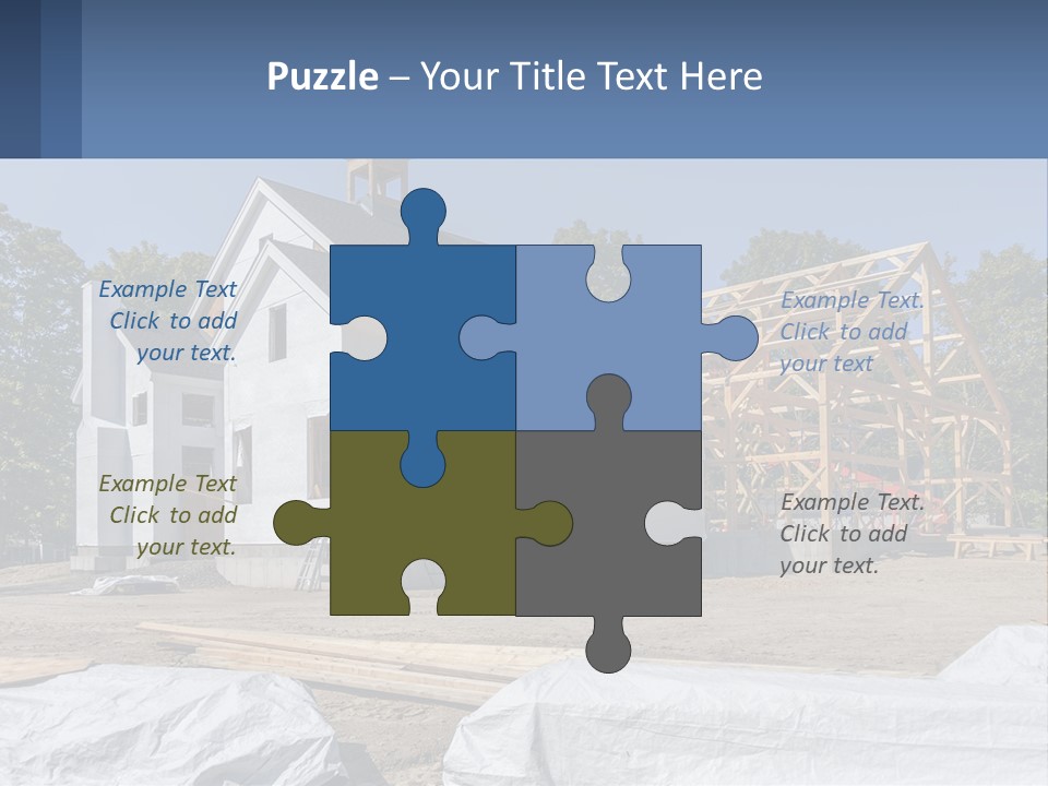 A House Under Construction With A Blue Sky In The Background PowerPoint Template