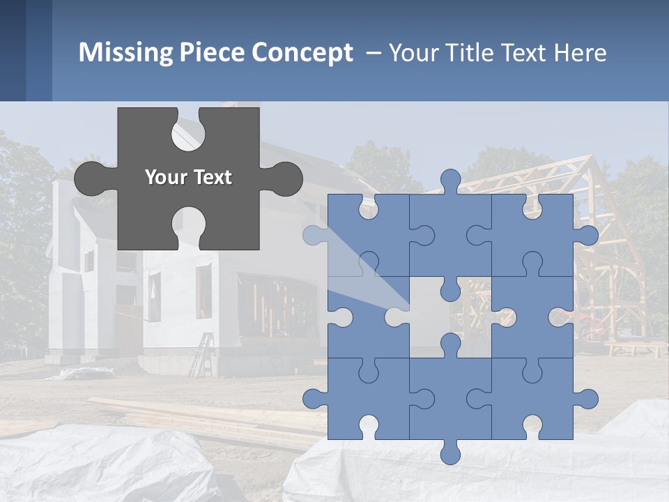 A House Under Construction With A Blue Sky In The Background PowerPoint Template