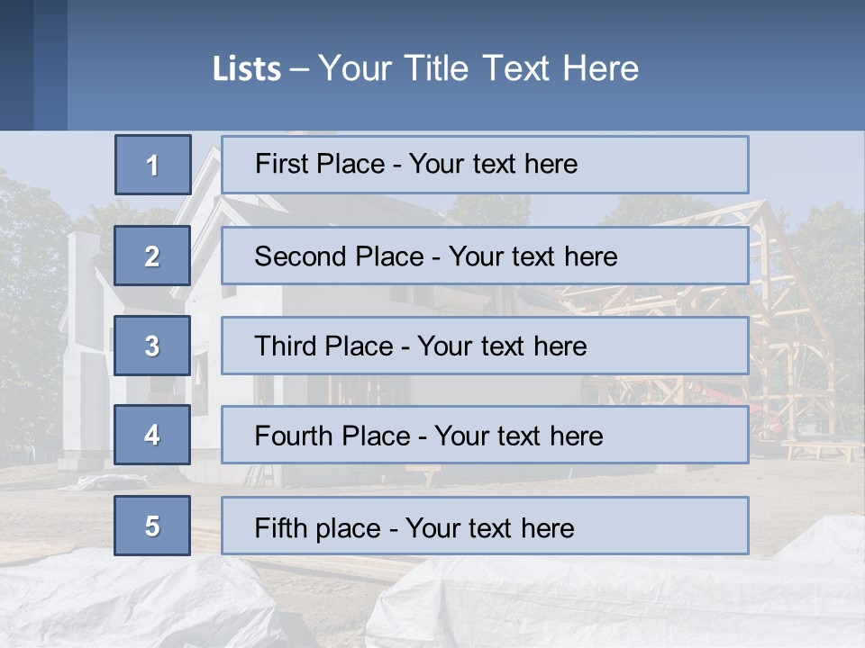 A House Under Construction With A Blue Sky In The Background PowerPoint Template