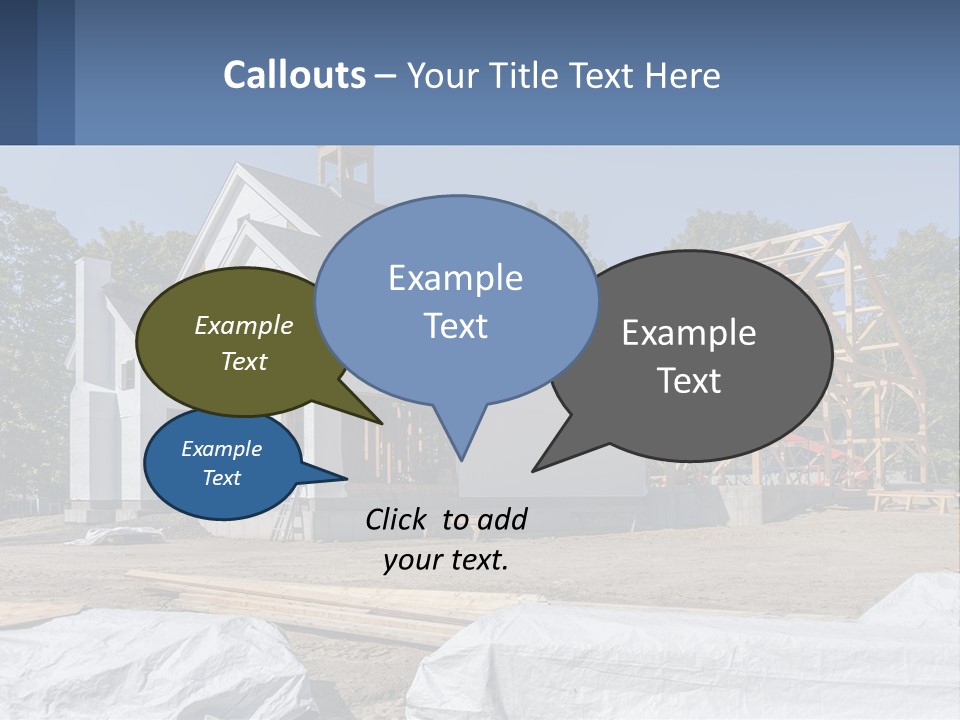 A House Under Construction With A Blue Sky In The Background PowerPoint Template