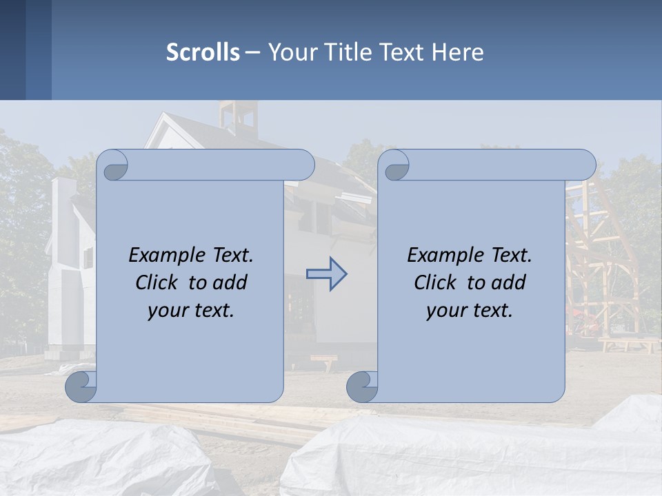 A House Under Construction With A Blue Sky In The Background PowerPoint Template