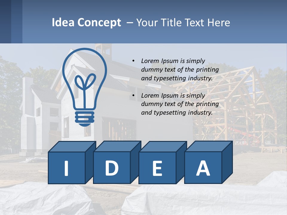 A House Under Construction With A Blue Sky In The Background PowerPoint Template