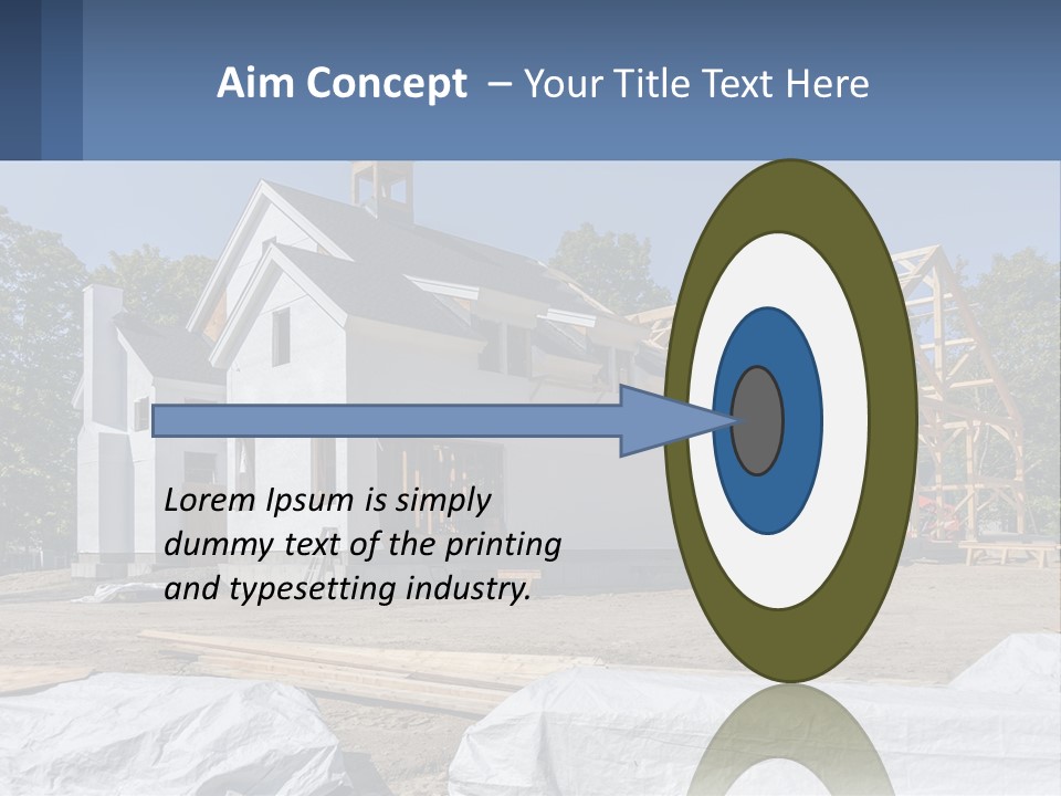 A House Under Construction With A Blue Sky In The Background PowerPoint Template