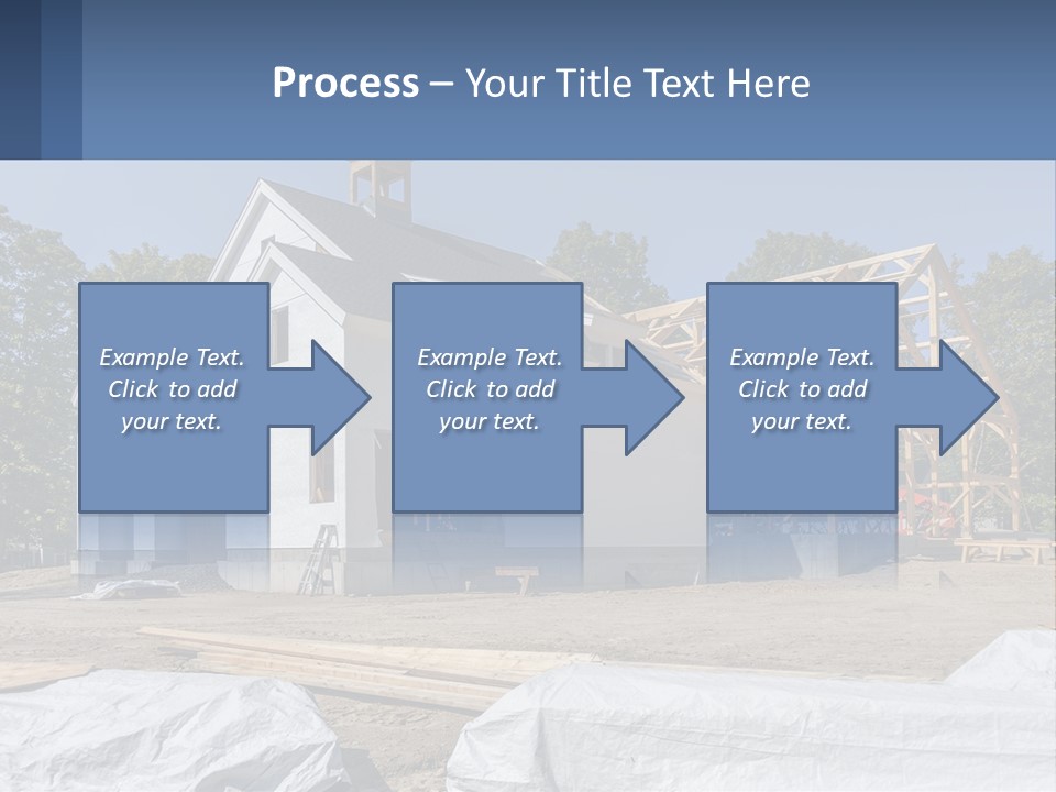 A House Under Construction With A Blue Sky In The Background PowerPoint Template