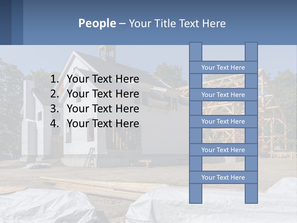 A House Under Construction With A Blue Sky In The Background PowerPoint Template