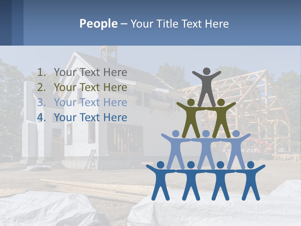 A House Under Construction With A Blue Sky In The Background PowerPoint Template