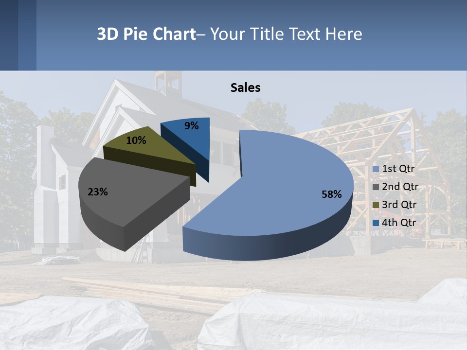 A House Under Construction With A Blue Sky In The Background PowerPoint Template