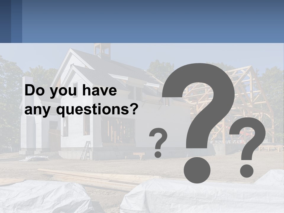 A House Under Construction With A Blue Sky In The Background PowerPoint Template