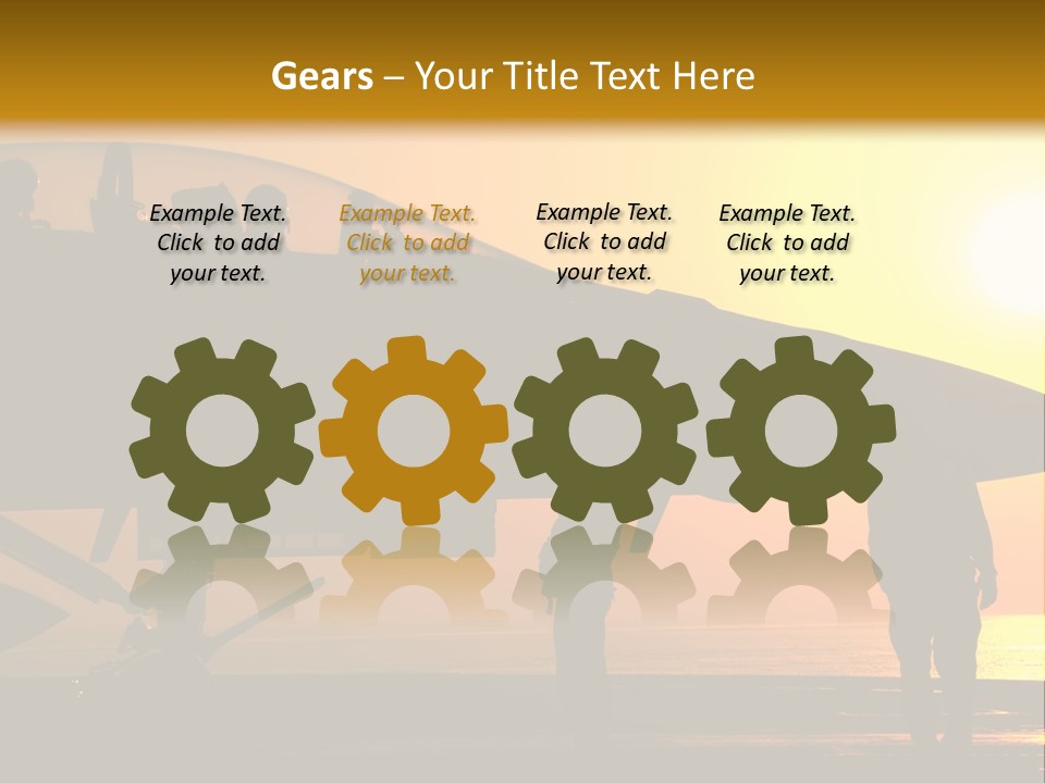 A Group Of People Standing Next To A Fighter Jet PowerPoint Template