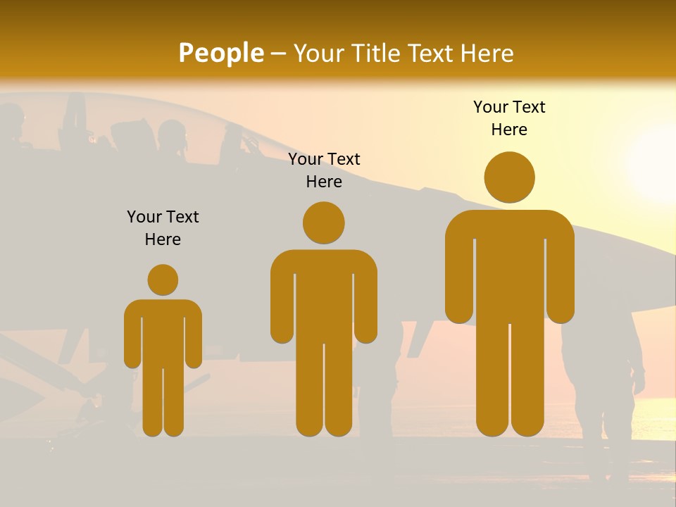 A Group Of People Standing Next To A Fighter Jet PowerPoint Template