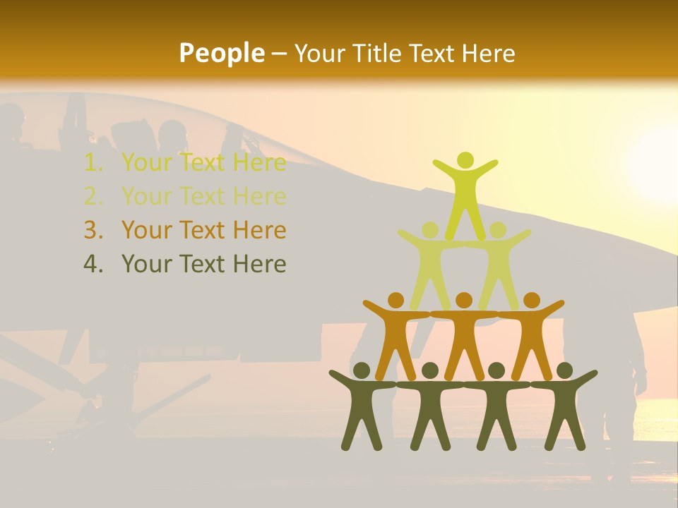 A Group Of People Standing Next To A Fighter Jet PowerPoint Template