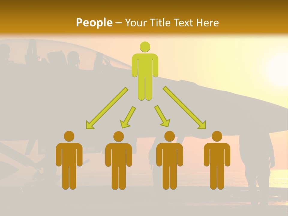 A Group Of People Standing Next To A Fighter Jet PowerPoint Template