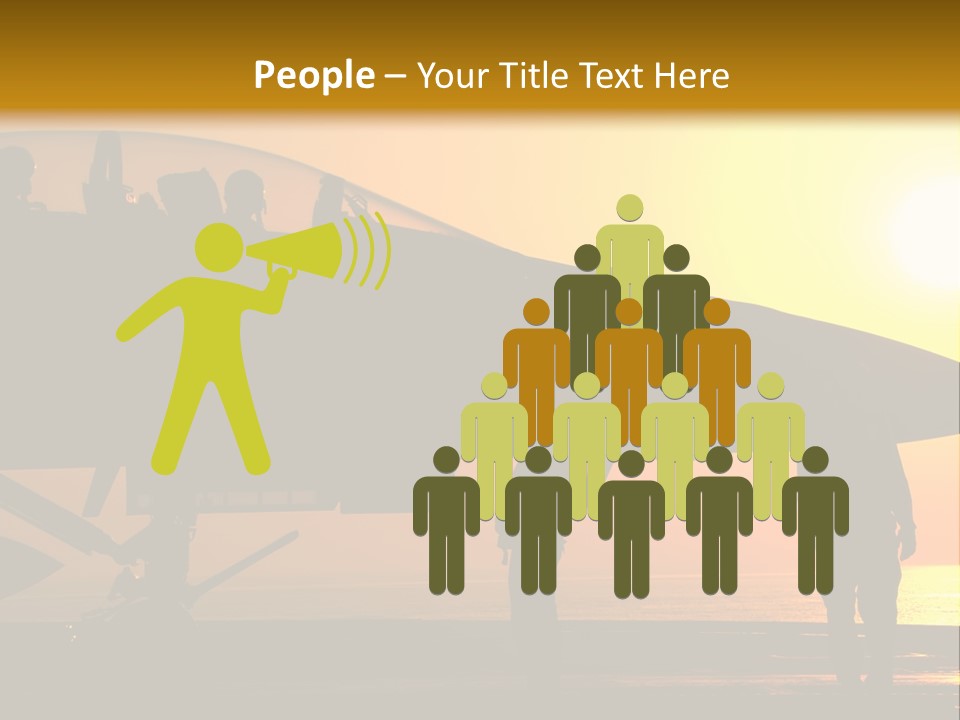 A Group Of People Standing Next To A Fighter Jet PowerPoint Template
