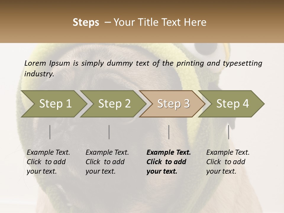 A Small Pug Dog Wearing A Towel With Eyes PowerPoint Template