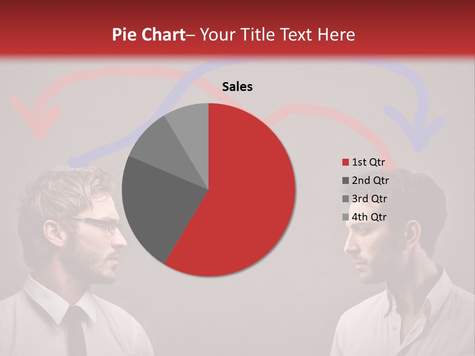 Two Men Facing Each Other With A Red Background PowerPoint Template