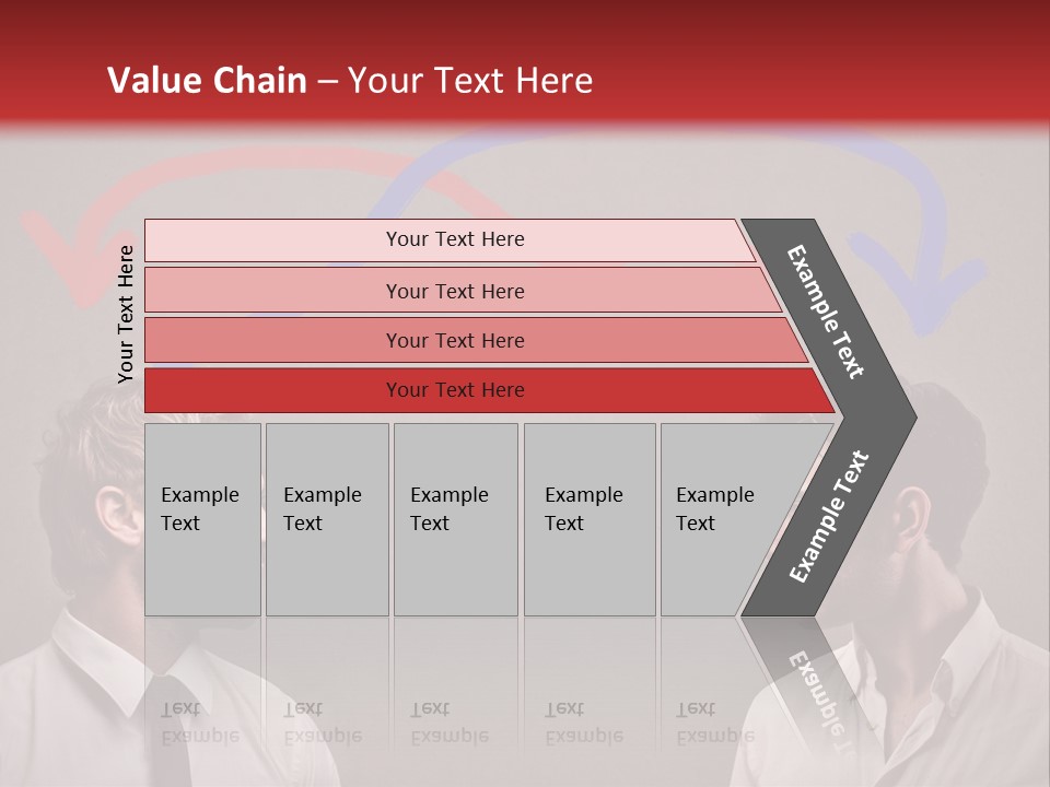 Two Men Facing Each Other With A Red Background PowerPoint Template