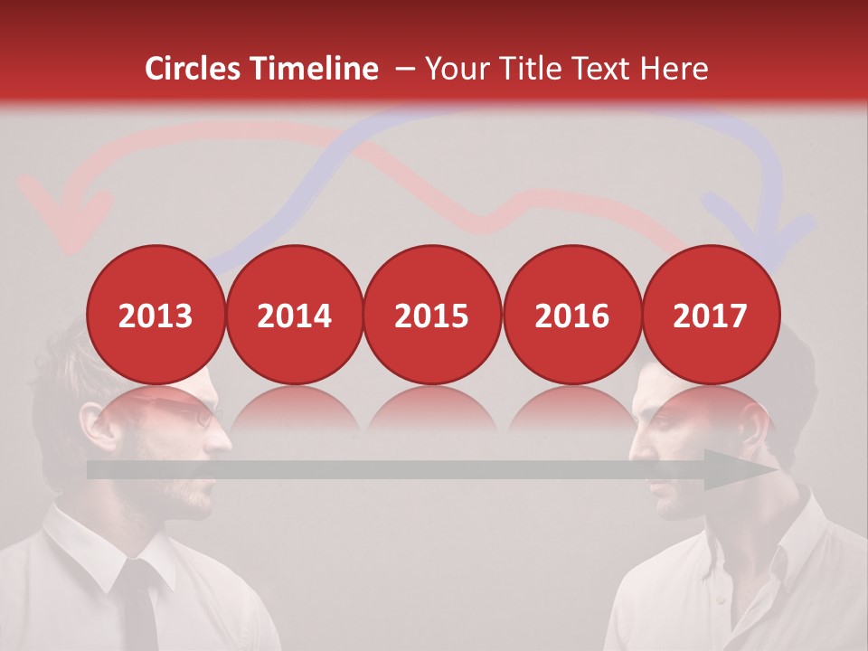 Two Men Facing Each Other With A Red Background PowerPoint Template