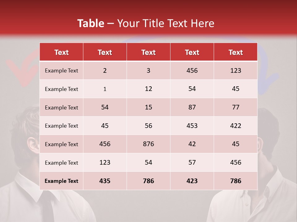Two Men Facing Each Other With A Red Background PowerPoint Template